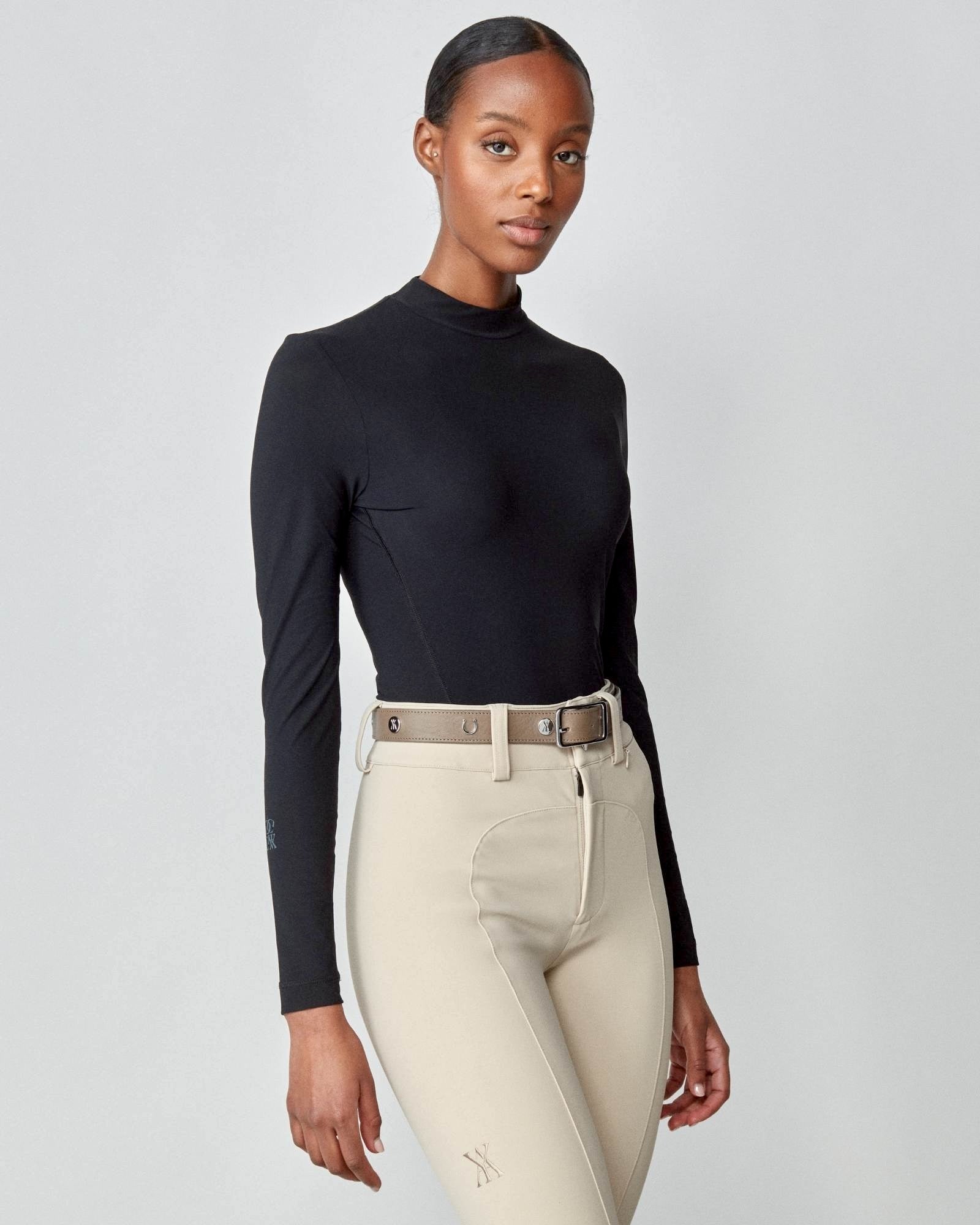 Leather Buckle Belt in Taupe
