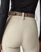 Leather Buckle Belt in Taupe
