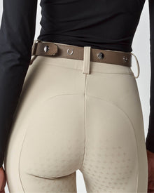 Leather Buckle Belt in Taupe