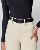Leather Buckle Belt in Black