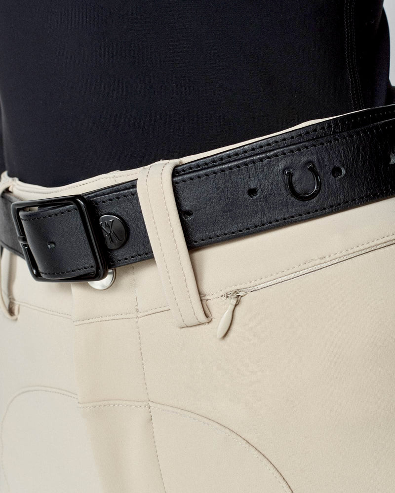 Leather Buckle Belt in Black
