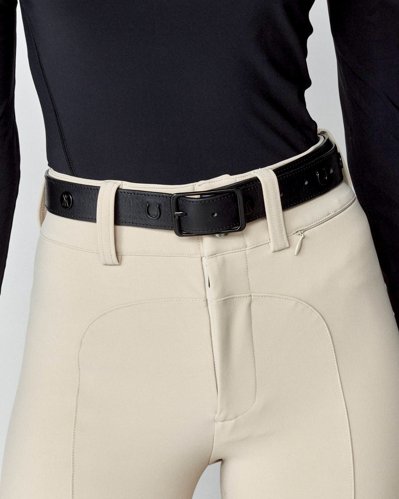 Leather Buckle Belt in Black