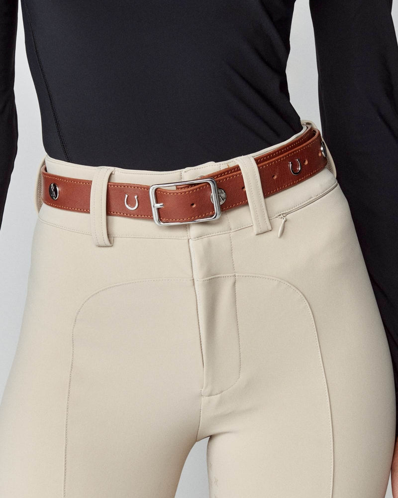 Leather Buckle Belt in Brown