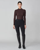 Lightweight Long Sleeve Top in Dark Brown