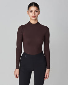 Lightweight Long Sleeve Top in Dark Brown