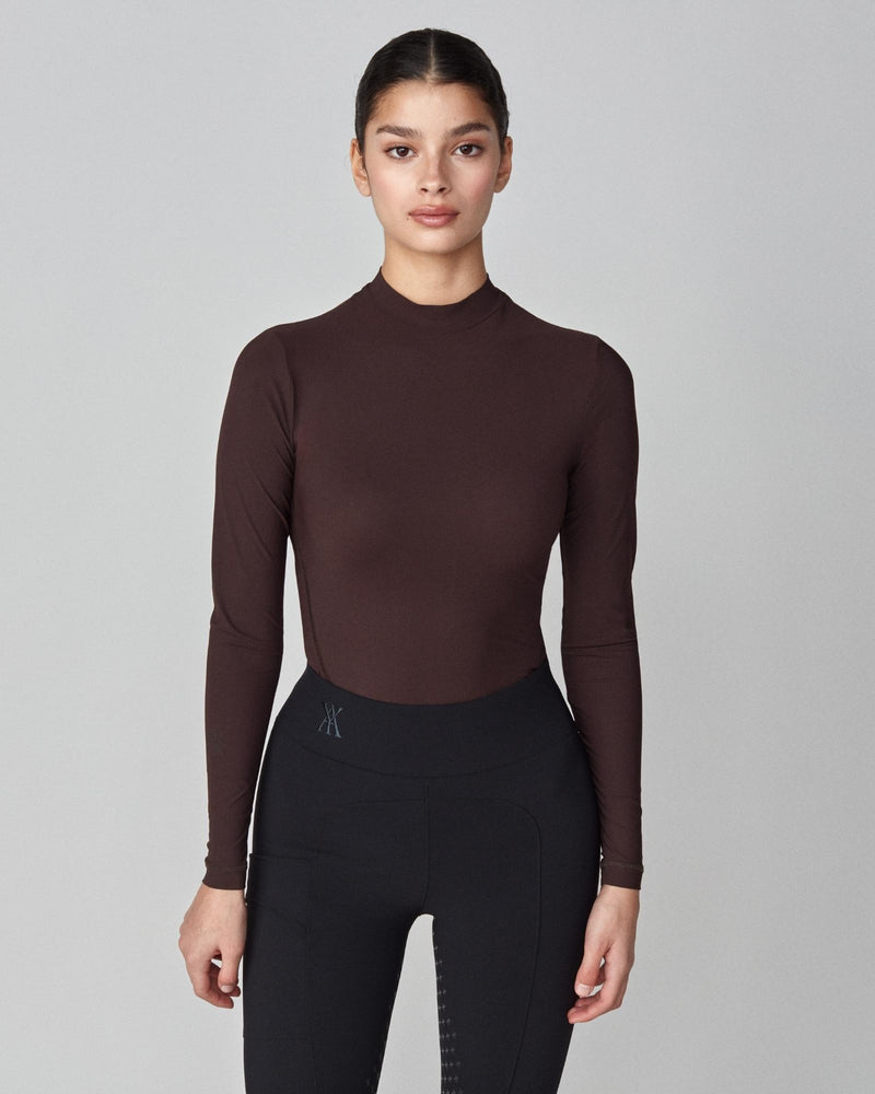 Lightweight Long Sleeve Top in Dark Brown