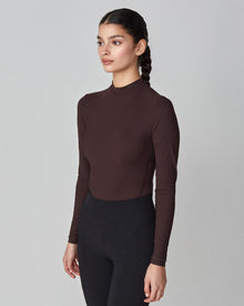 Lightweight Long Sleeve Top in Dark Brown