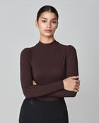Lightweight Long Sleeve Top in Dark Brown