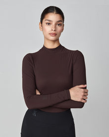 Lightweight Long Sleeve Top in Dark Brown