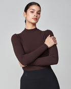 Lightweight Long Sleeve Top in Dark Brown