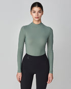 Lightweight Long Sleeve Top in Slate Green
