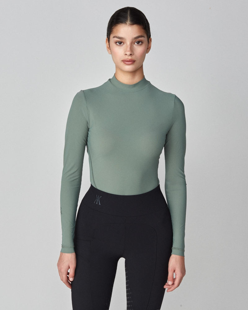 Lightweight Long Sleeve Top in Slate Green