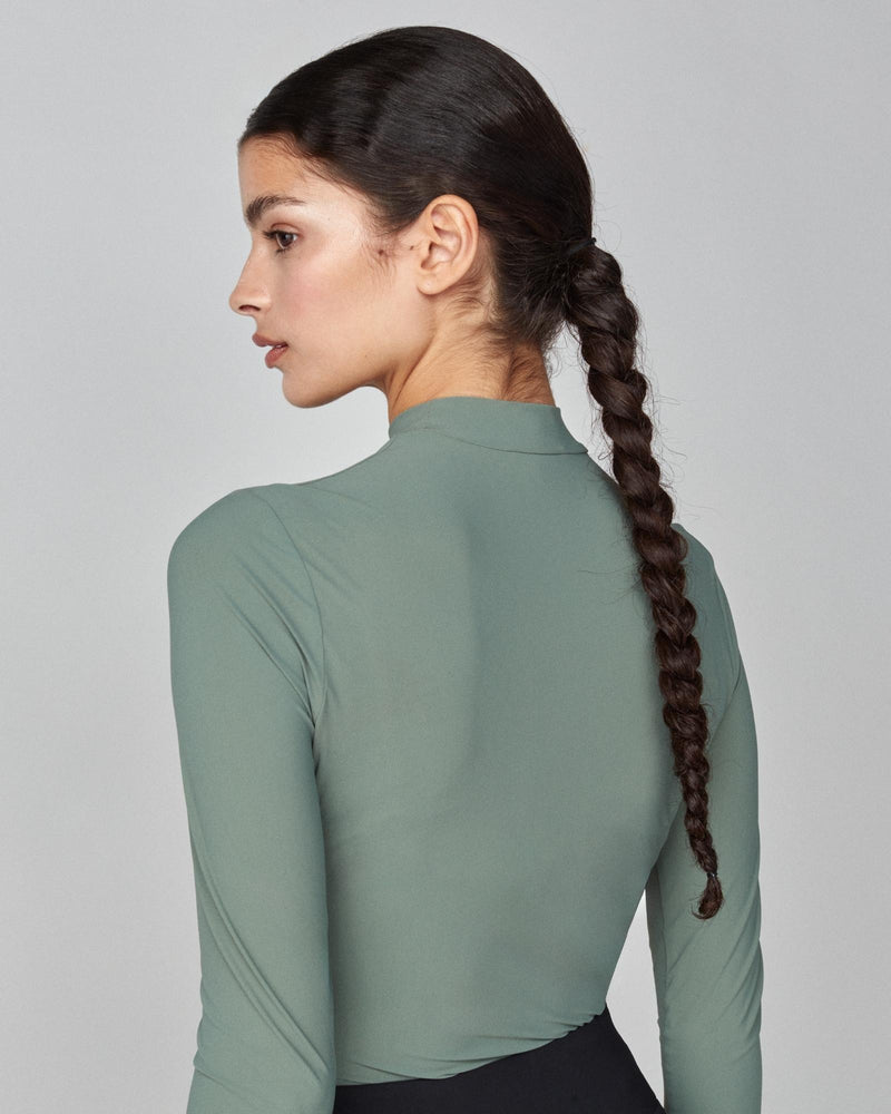 Lightweight Long Sleeve Top in Slate Green