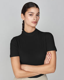 Lightweight Short Sleeve Top in Black