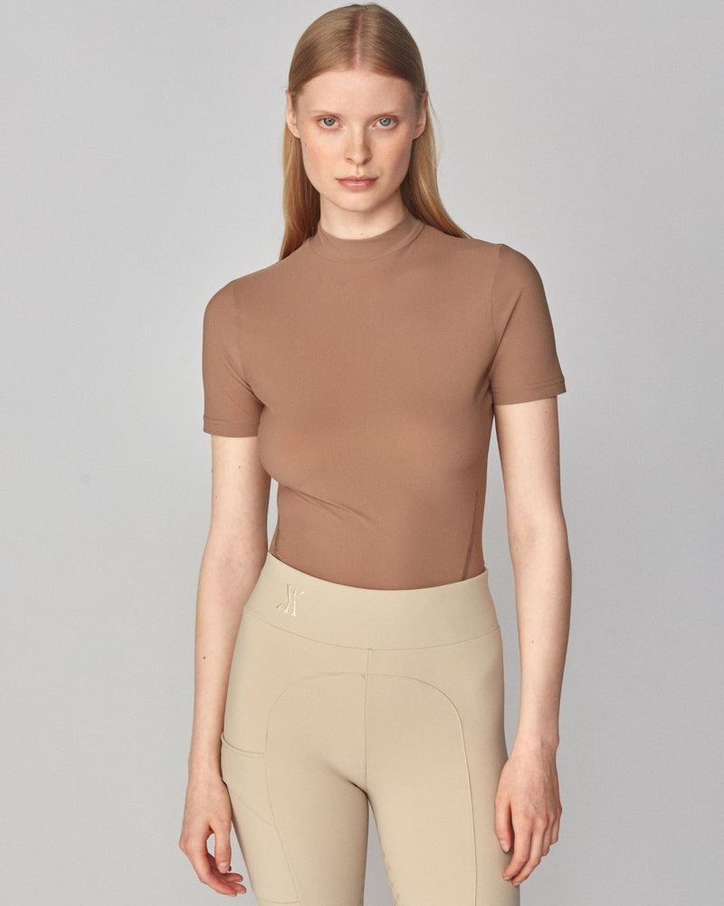 Lightweight Short Sleeve Top in Camel
