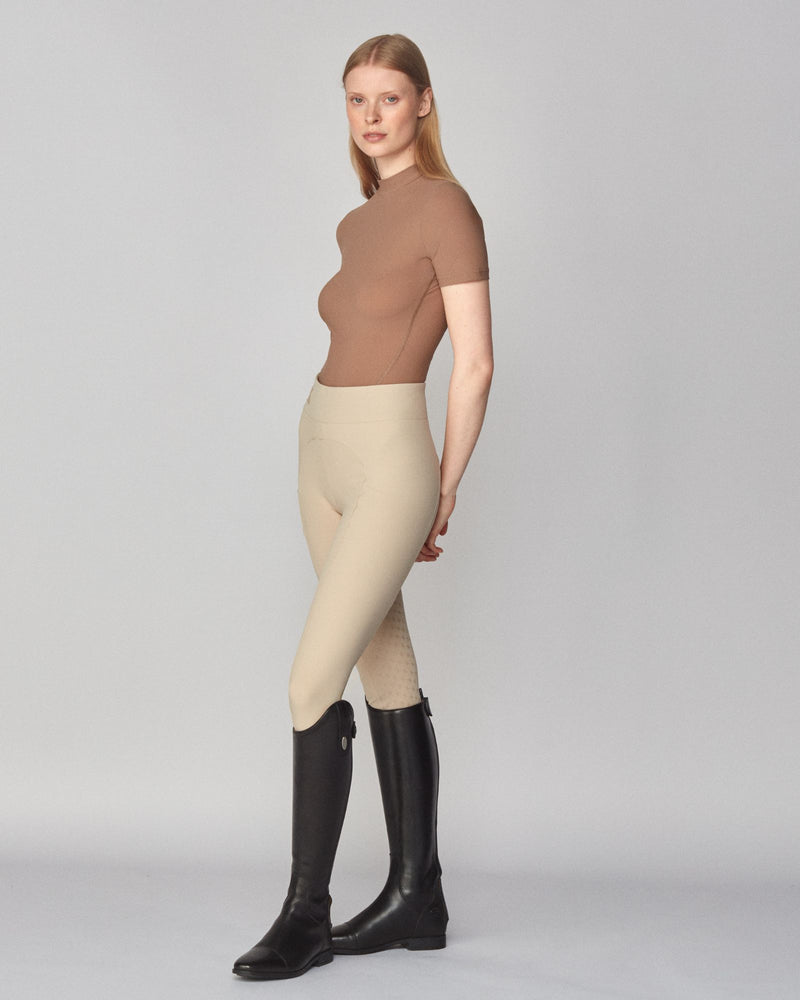 Lightweight Short Sleeve Top in Camel