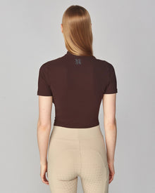 Lightweight Short Sleeve Top in Dark Brown