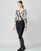 Monogram Long Sleeve Top in Tan