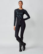 Monogram Long Sleeve Top in Black