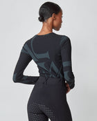 Monogram Long Sleeve Top in Black