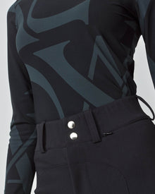 Monogram Long Sleeve Top in Black