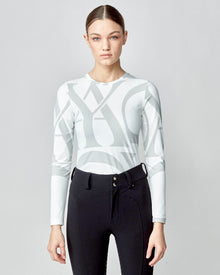 Monogram Long Sleeve Top in White