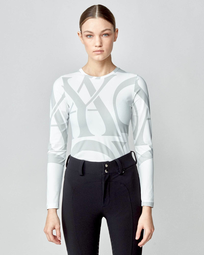 Monogram Long Sleeve Top in White