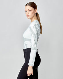 Monogram Long Sleeve Top in White