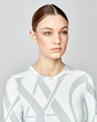 Monogram Long Sleeve Top in White