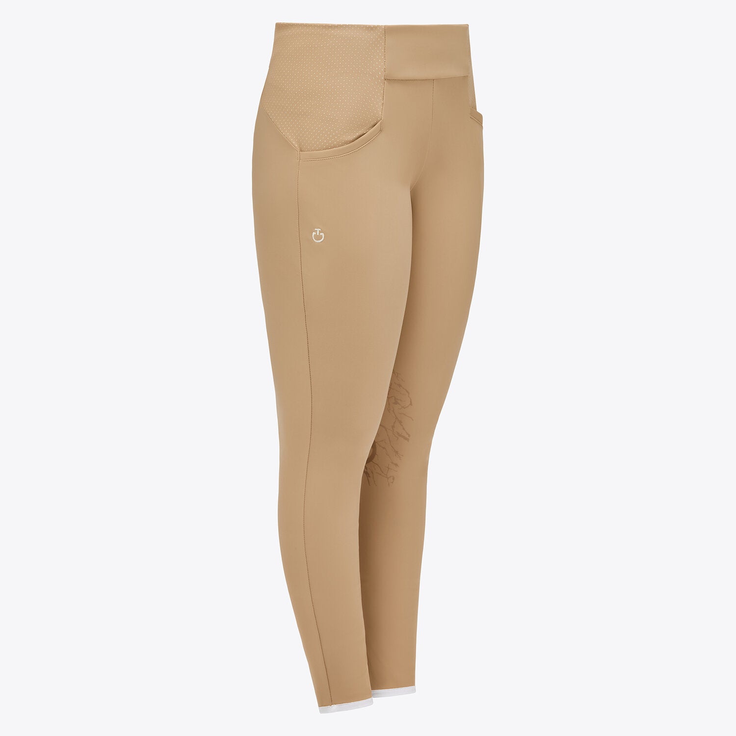 Girl's Perforated Pull-On Riding Breeches in Beige