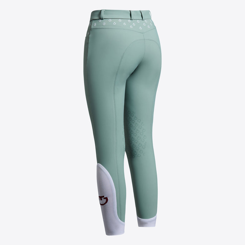 Girl's Embroidered Jumping Breeches with Pocket in Teal Green