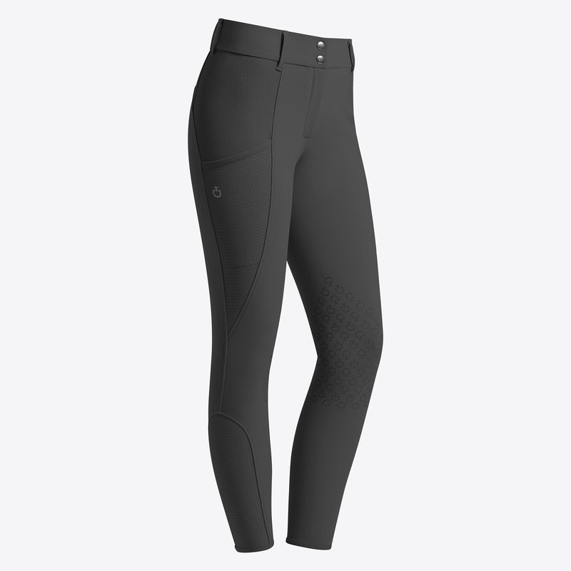 Perforated Jumping Breeches in Black