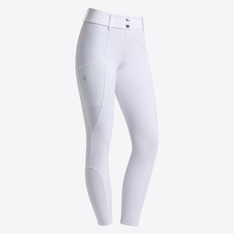 Perforated Jumping Breeches in White