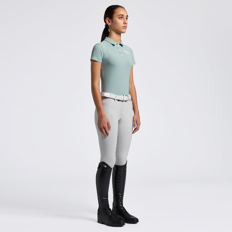 Girl's Training Jersey Polo in Teal Green