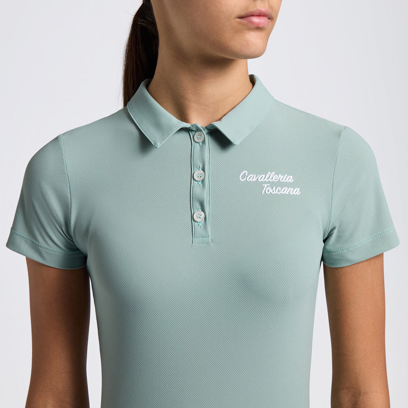 Girl's Training Jersey Polo in Teal Green