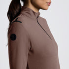 Jersey Fleece Half Zip Training Top in Walnut