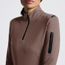 Jersey Fleece Half Zip Training Top in Walnut