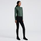 Jersey Fleece Half Zip Training Top in Dark Green