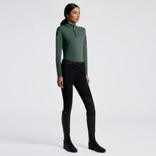 Jersey Fleece Half Zip Training Top in Dark Green