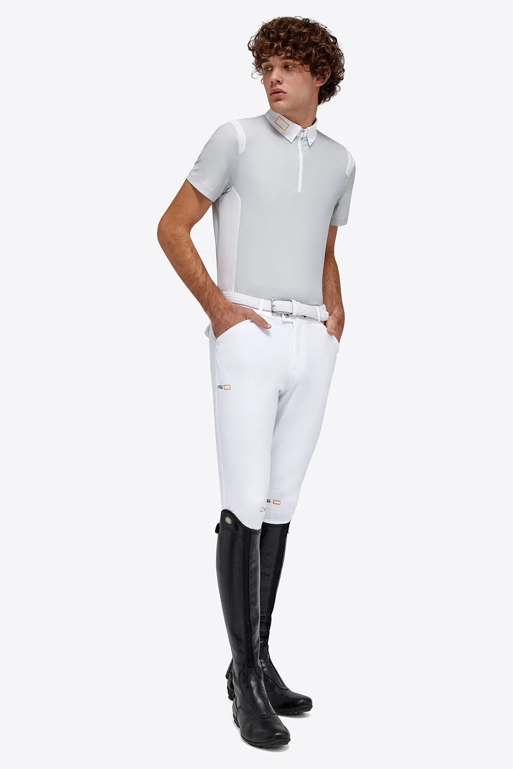 Jersey Short Sleeve Competition Polo in Light Grey