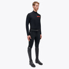 Jersey Fleece Long Sleeve Training Shirt in Black