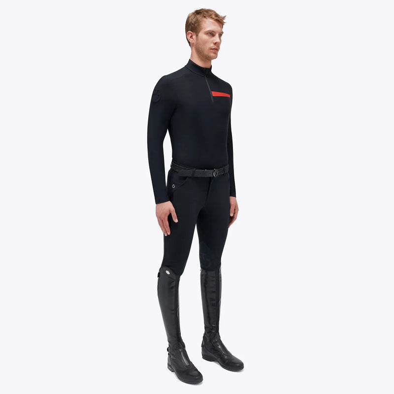 Jersey Fleece Long Sleeve Training Shirt in Black