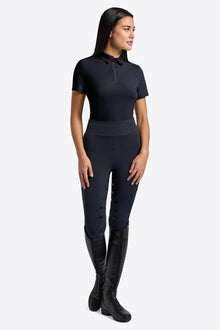 Micro-Perforated Training Zip Polo in Navy