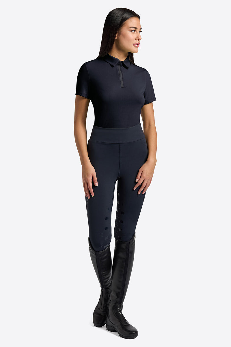 Micro-Perforated Training Zip Polo in Navy