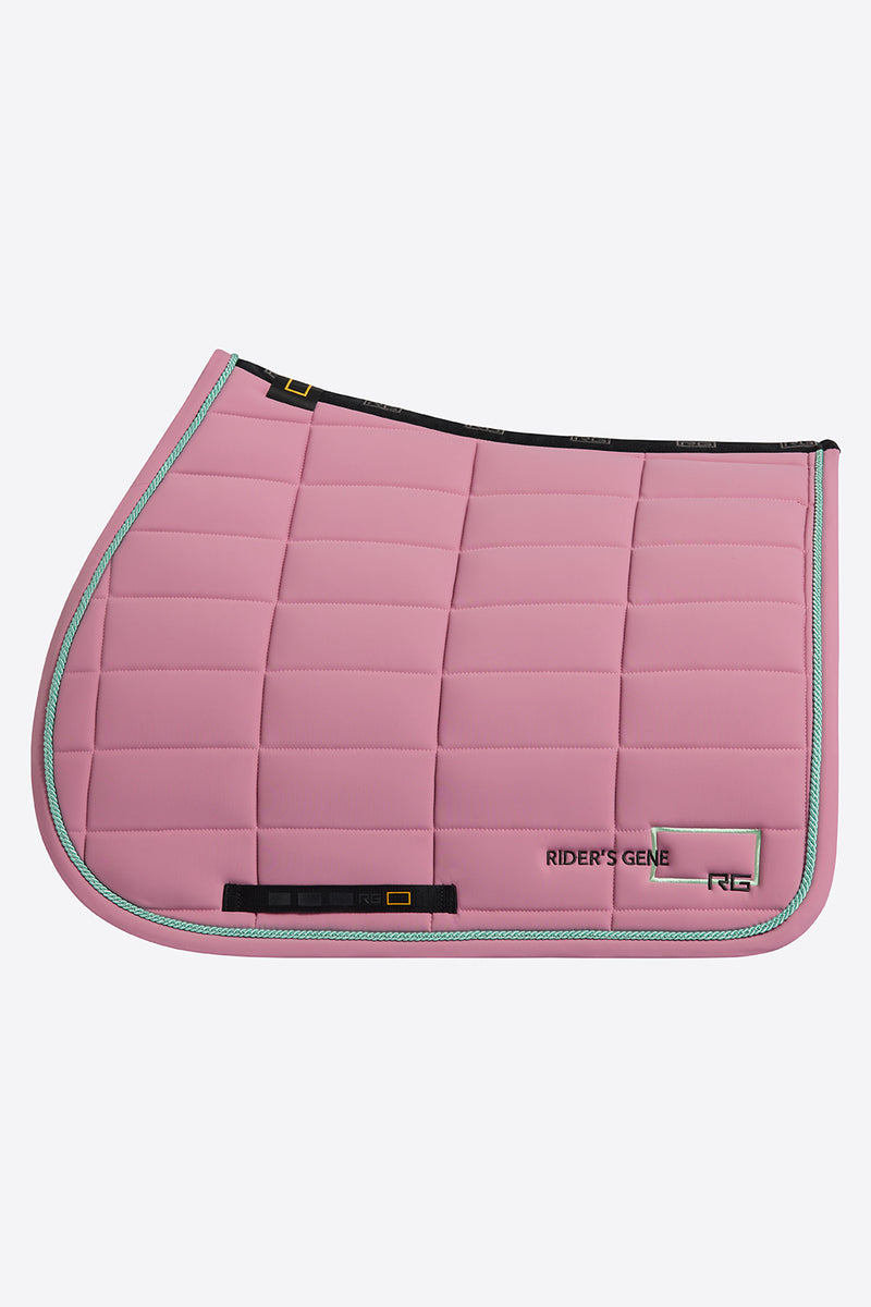 Jersey Jumping Saddle Pad in Mauve Orchid with Teal Trim
