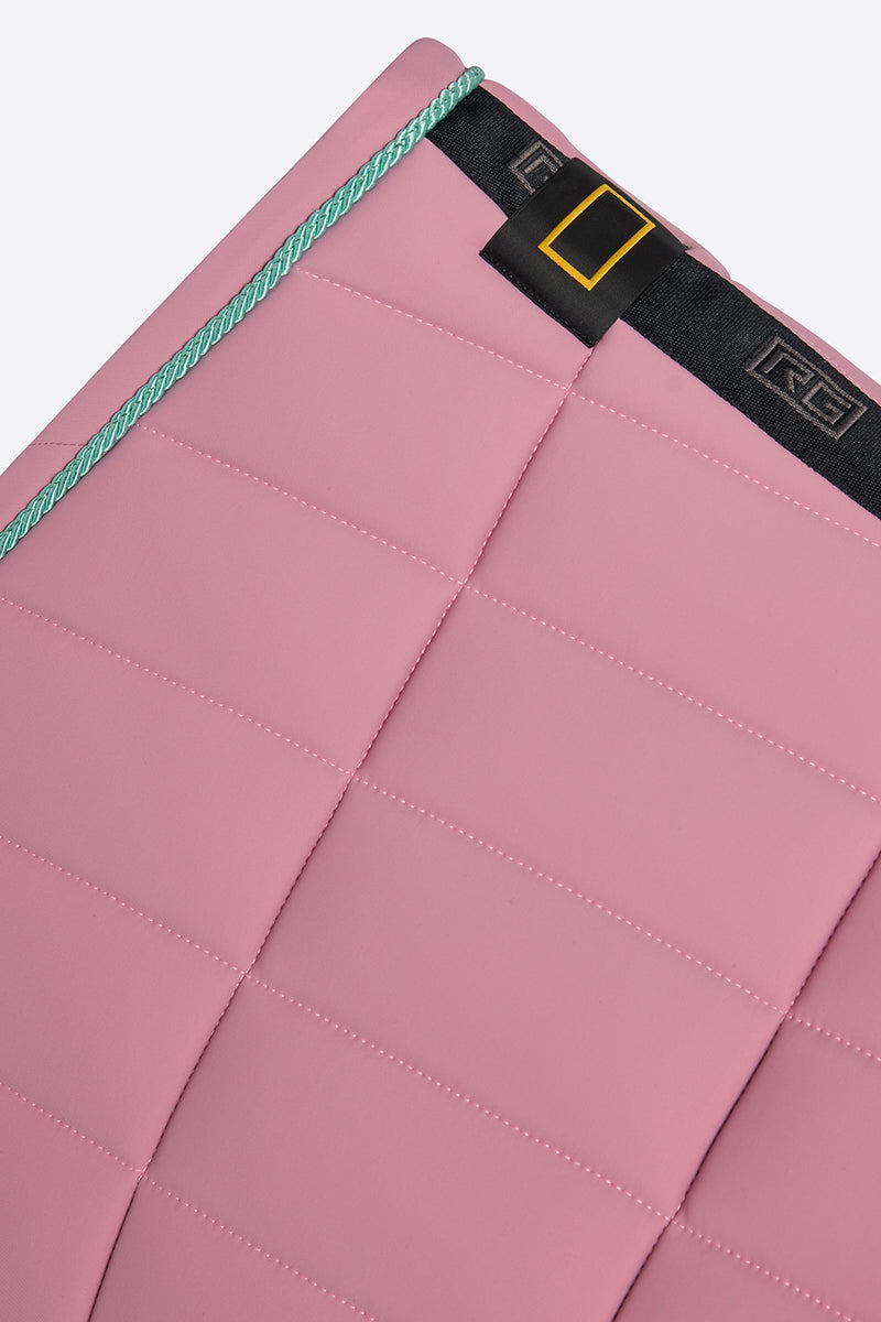 Jersey Jumping Saddle Pad in Mauve Orchid with Teal Trim