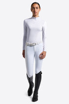 Girl's Long Sleeve Jacquard Jersey Show Shirt in White