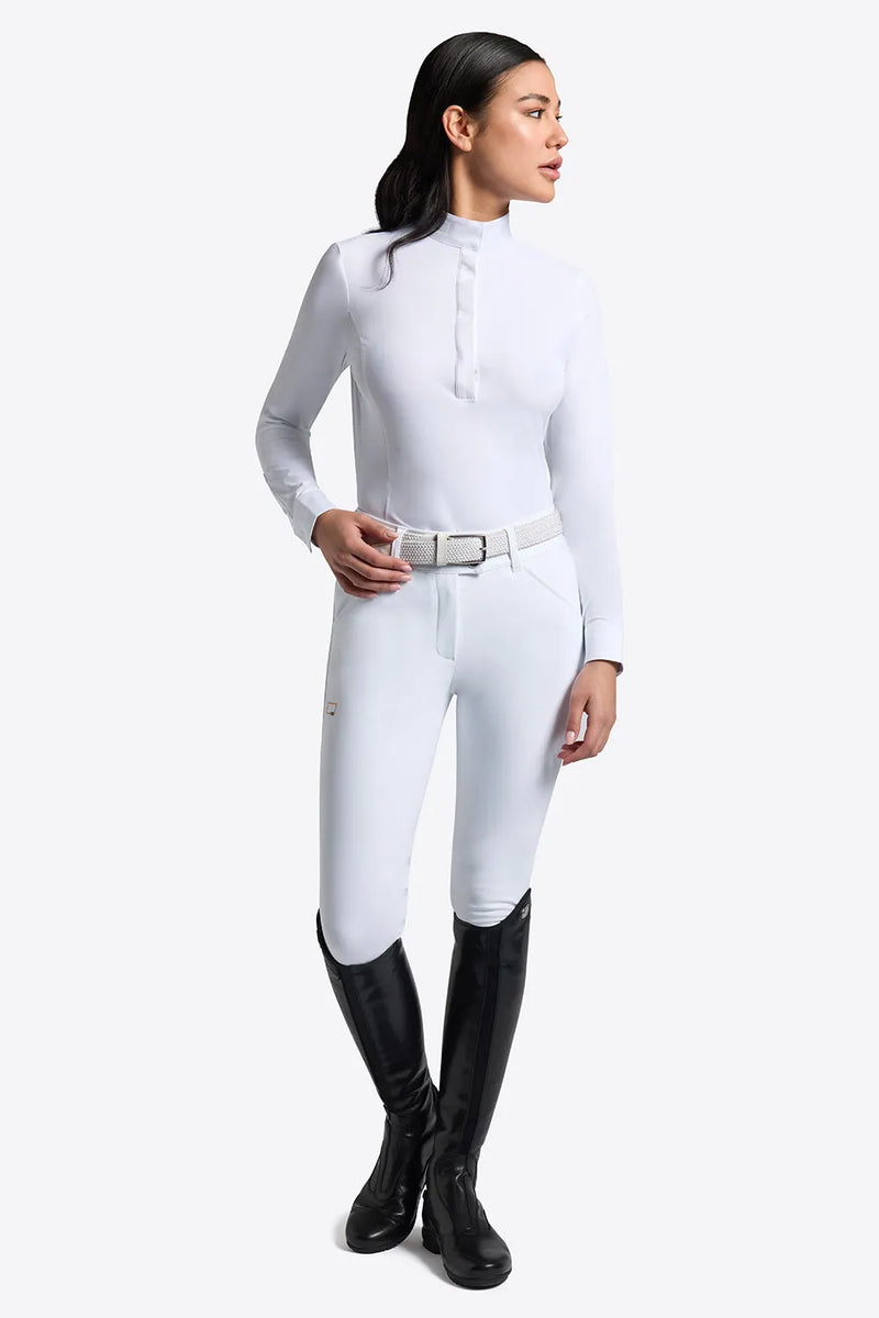 Jersey Long Sleeve Show Shirt in White