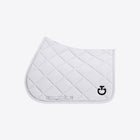 Diamond Quilted Jersey Jumping Saddle Pad in White