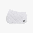 Diamond Quilted Jersey Jumping Saddle Pad in White